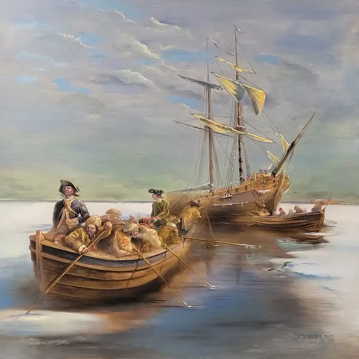 "Privateers Off Sandy Hook" S. Sensitt, 2023 "Privateers Off Sandy Hook" S. Sensitt, 2023